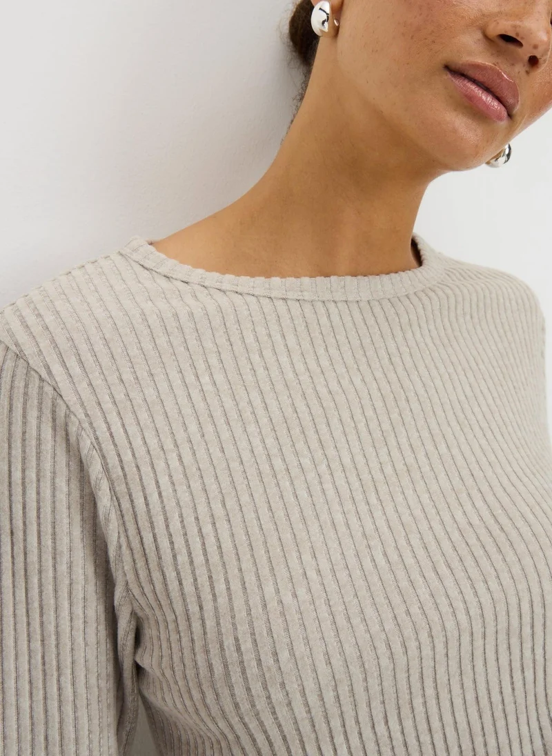 ماتلان بلوزة بأكمام طويلة ناعمة الملمس بنقشة فطر